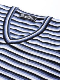 Monte Carlo Striped V-Neck Casual Pullover