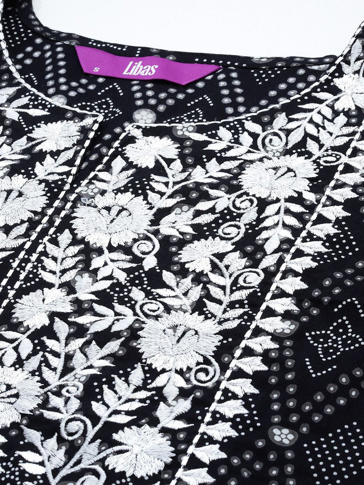 Libas Bandhani Yoke Design Thread Work Kurta