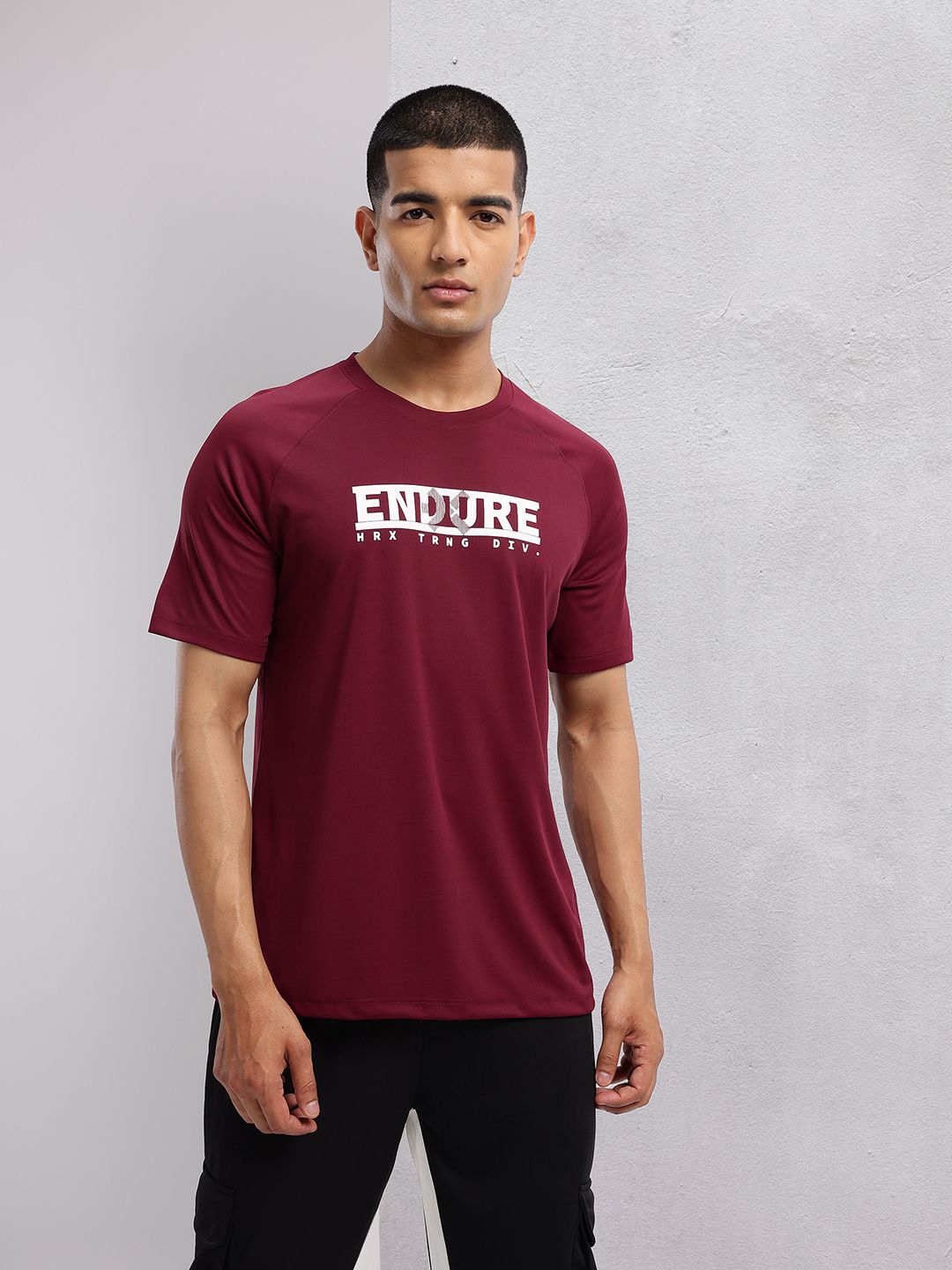 HRX by Hrithik Roshan Typography Printed Rapid-Dry Training T-shirt