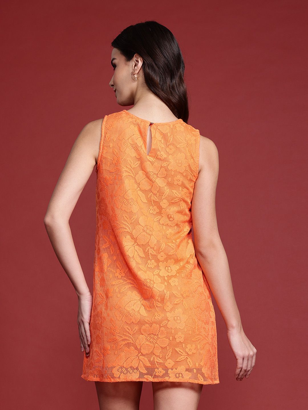 all about you Pure Cotton Floral Lace A-Line Mini Dress