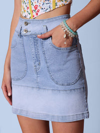 STREET 9 Woven Design A-Line Mini Skirt