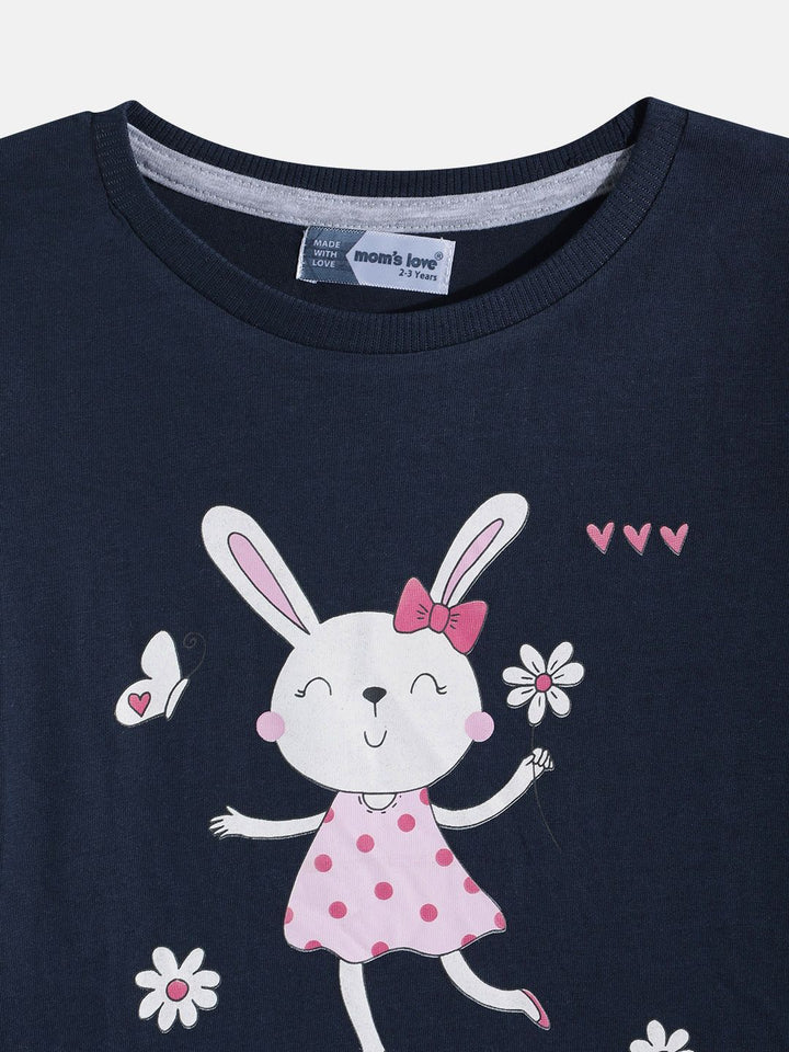 Moms Love Kids Girls Printed Pure Cotton Clothing Set