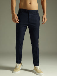 DENNISON Men Textured Smart Tapered Fit Trousers