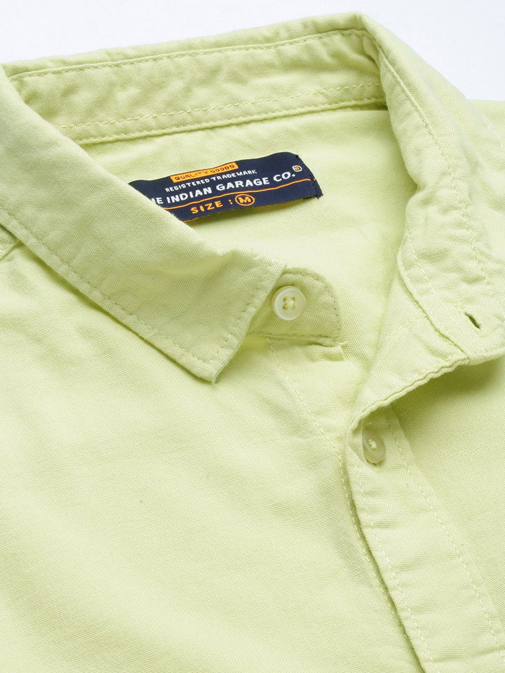 The Indian Garage Co Men Green Solid Casual Shirt