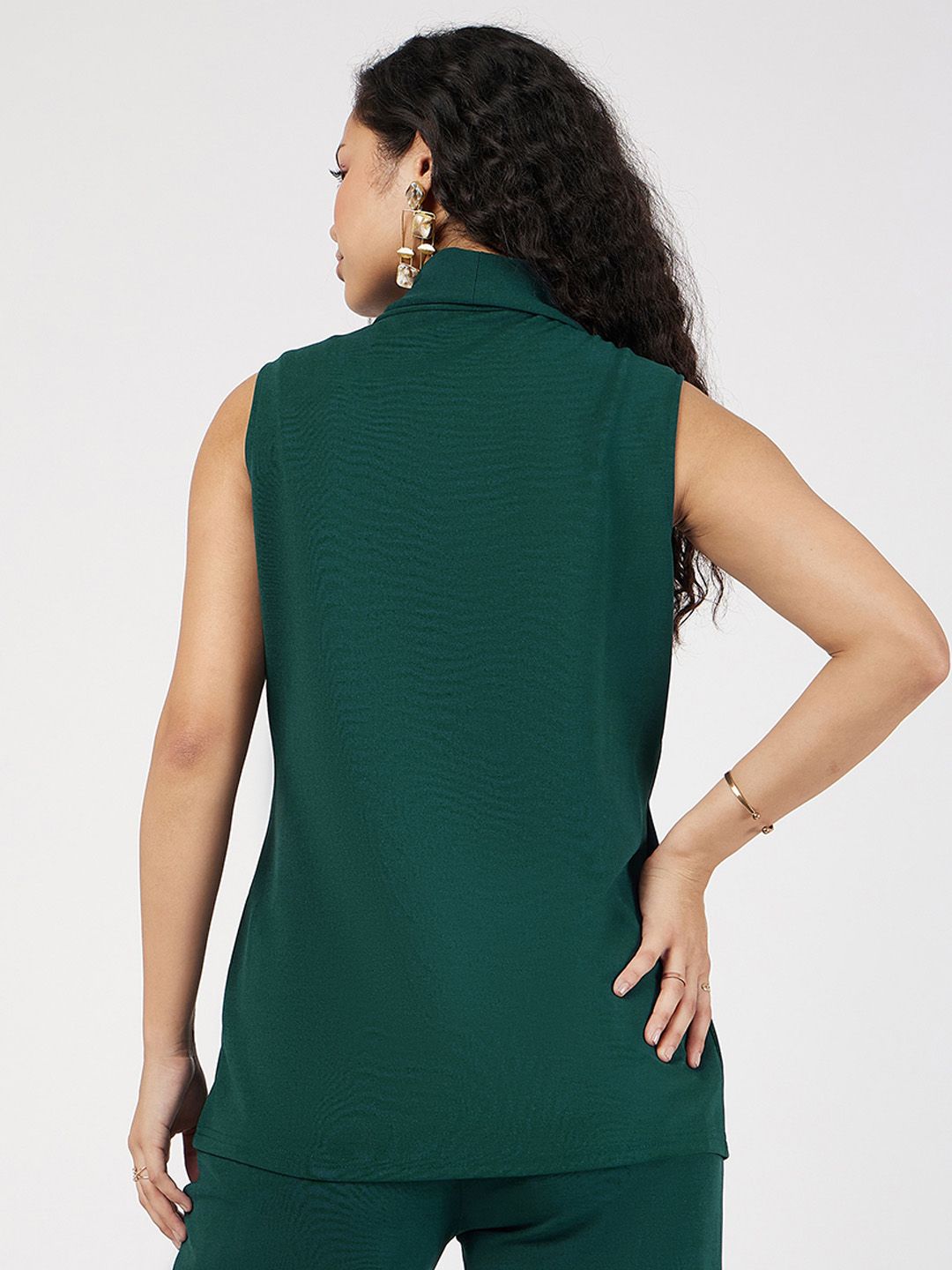 SASSAFRAS Single-Breast Sleeveless Longline Blazer