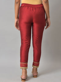 W Women Hem Design Slim Fit Cigarette Trousers
