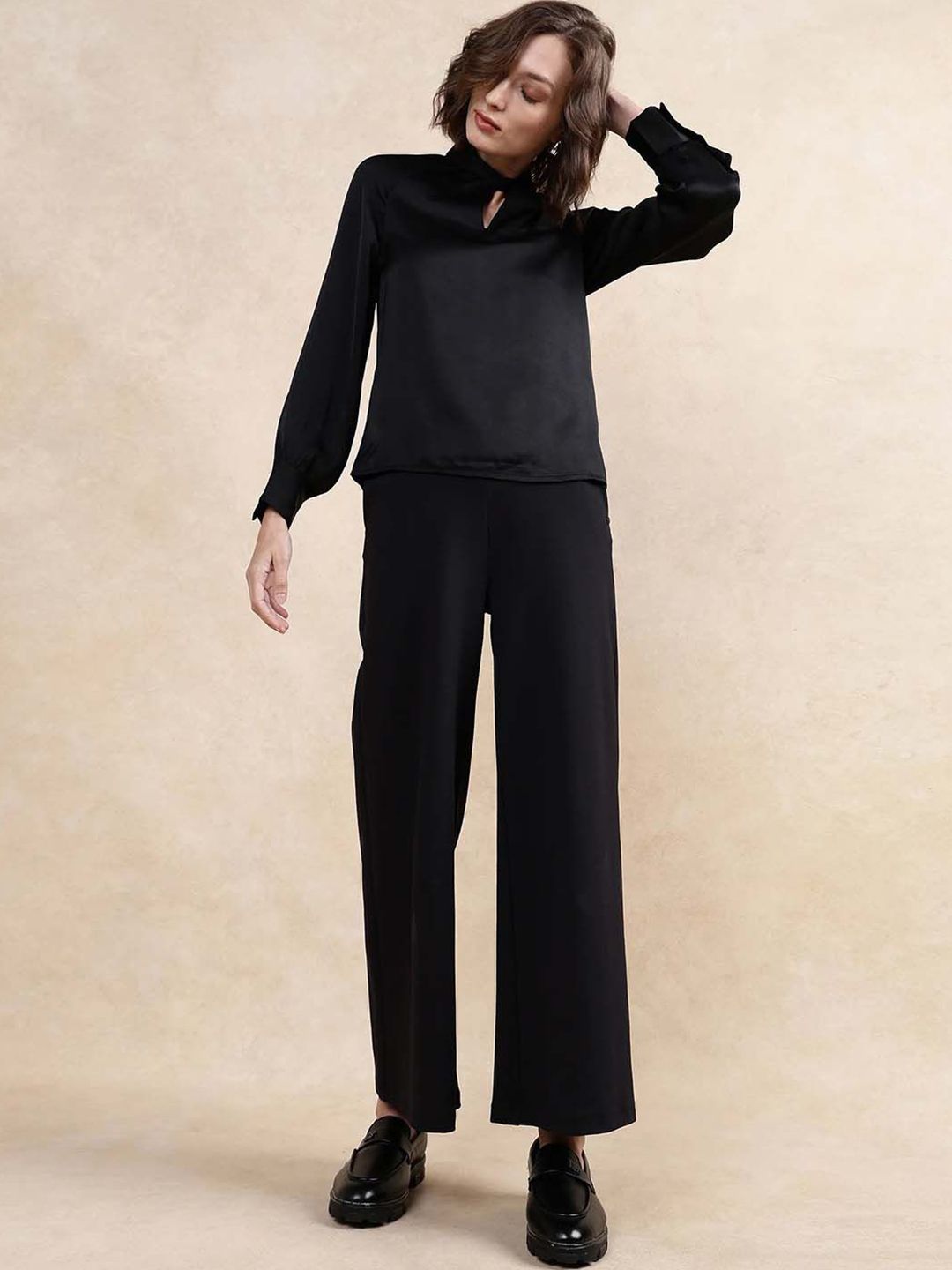 RAREISM Women Solid High Neck Top