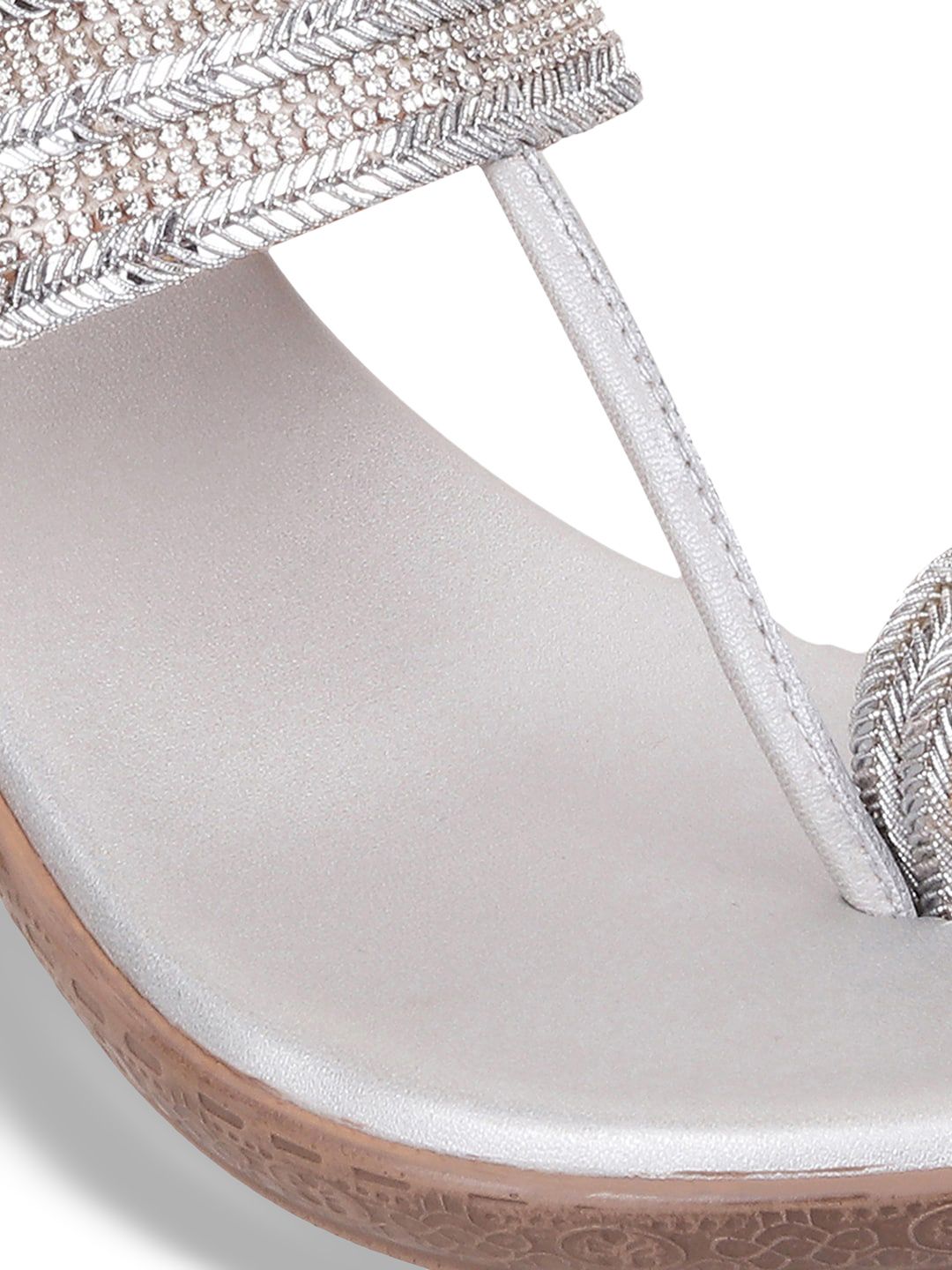 Metro Embellished One Toe Wedge Heels