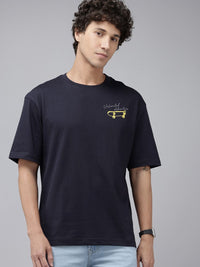 SPYKAR Graphic Printed Drop-Shoulder Sleeves Oversized T-shirt