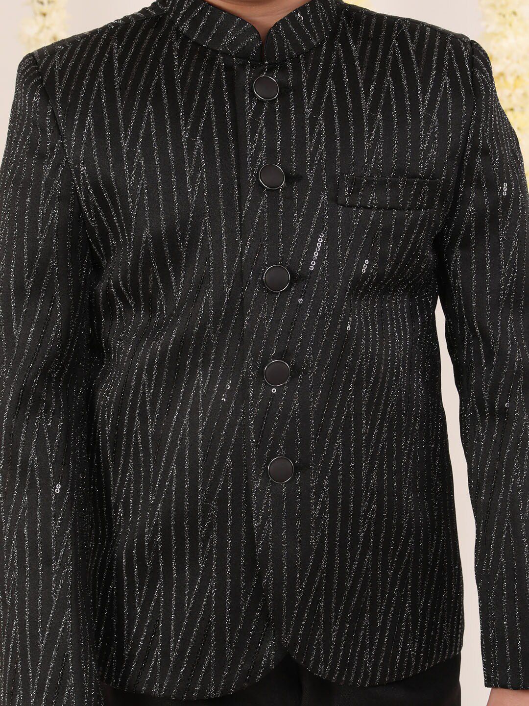 VASTRAMAY Boys Self Design Single-Breasted Slim-Fit Blazer