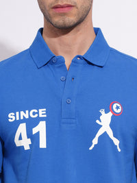 Being Human Captain America Printed Polo Collar Pure Cotton T-shirt