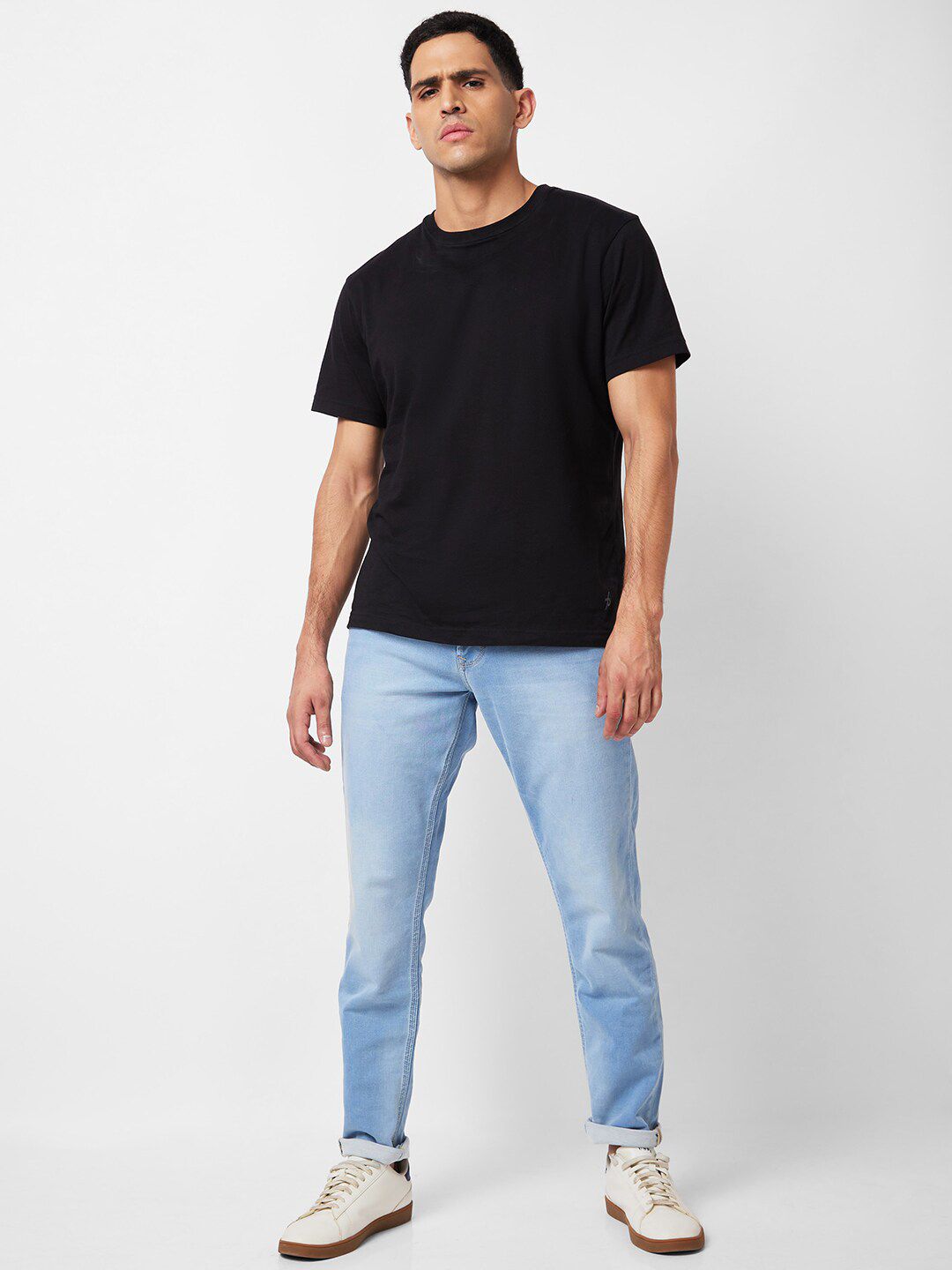 SPYKAR Men Slim Fit Low-Rise Heavy Fade Clean Look Stretchable Jeans