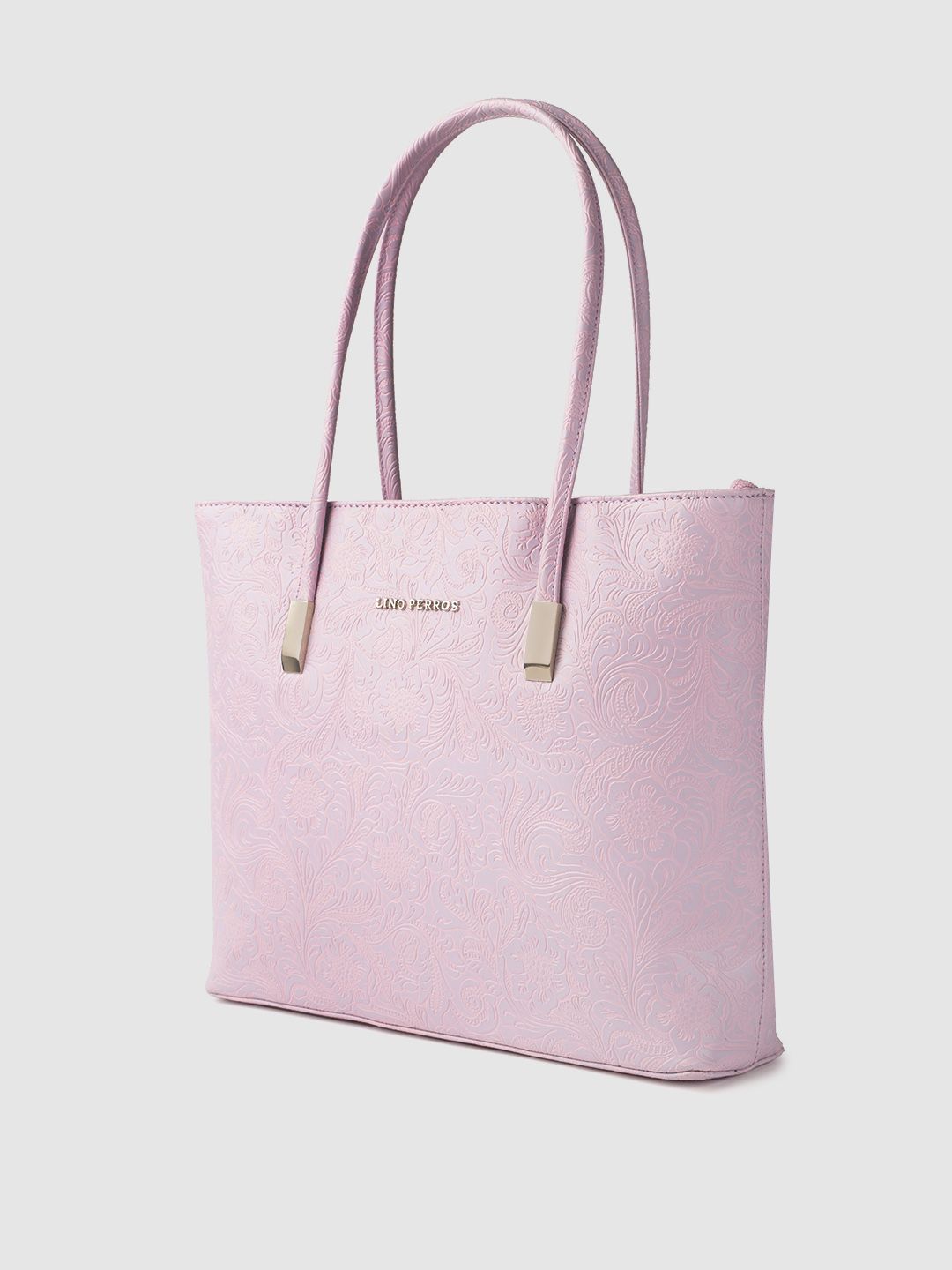 Lino Perros Women Lavender Floral Textured Structured Laptop Bag