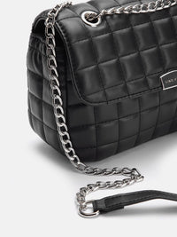 Lino Perros Geometric Textured Structured Shoulder Bag with Quilted Detail