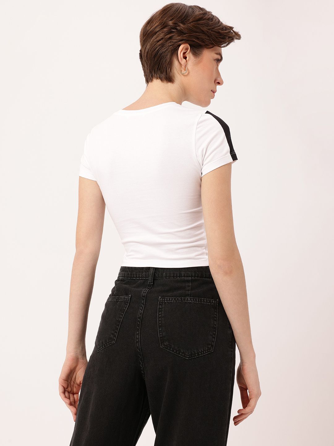 DressBerry Street Swagger Printed Casual Crop T-shirt