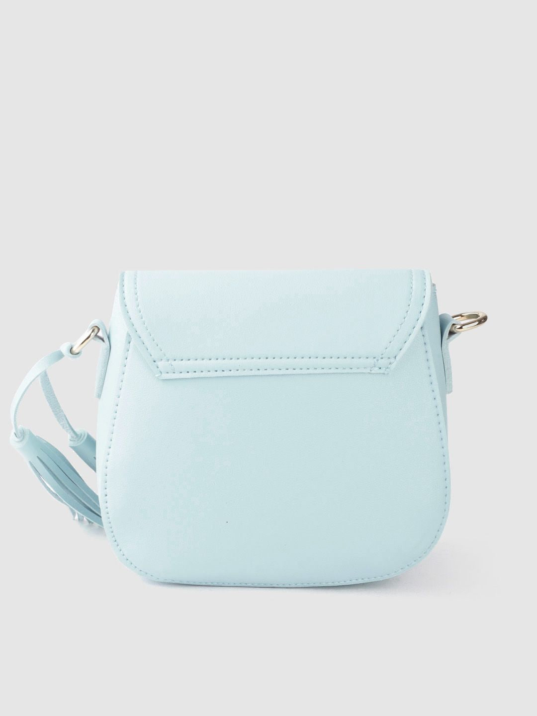 Lino Perros Women Blue Solid Sling Bag with Tasselled Detail