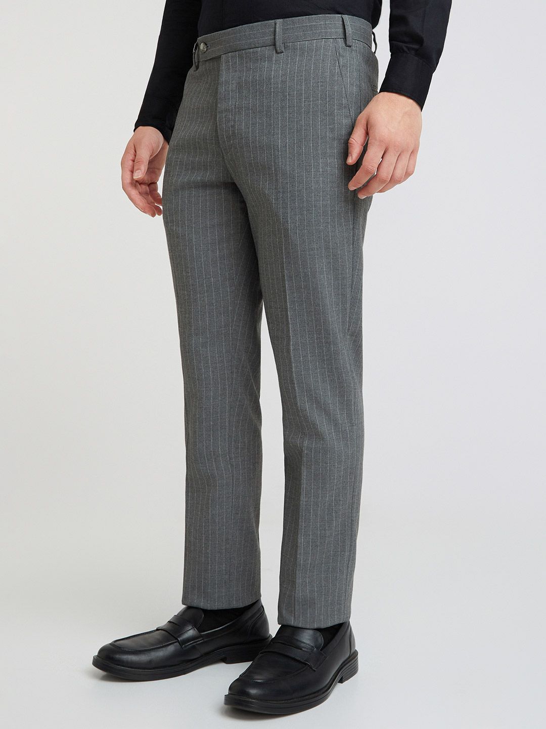 Park Avenue Men Striped Slim Fit Formal Trousers