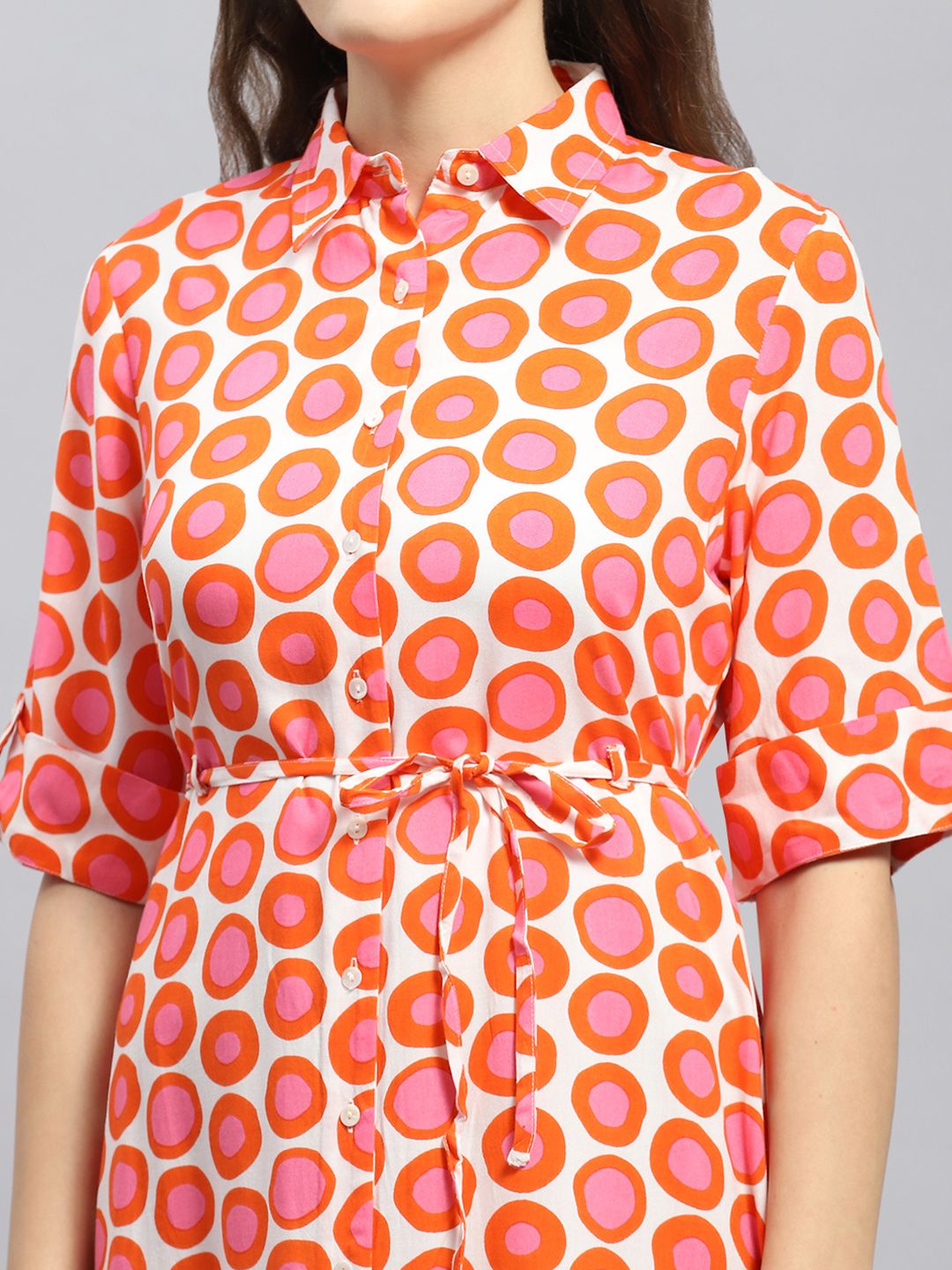 Monte Carlo Print Shirt Style Longline Tunic