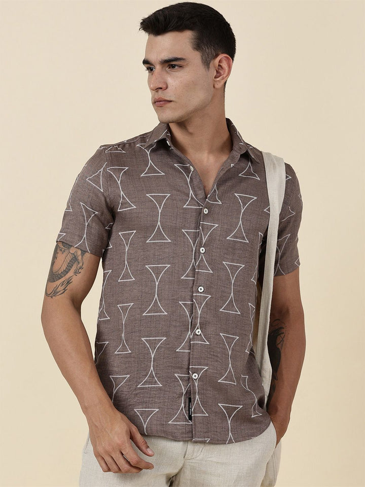 Thomas Scott Men Classic Slim Fit Opaque Printed Casual Shirt