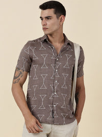 Thomas Scott Men Classic Slim Fit Opaque Printed Casual Shirt