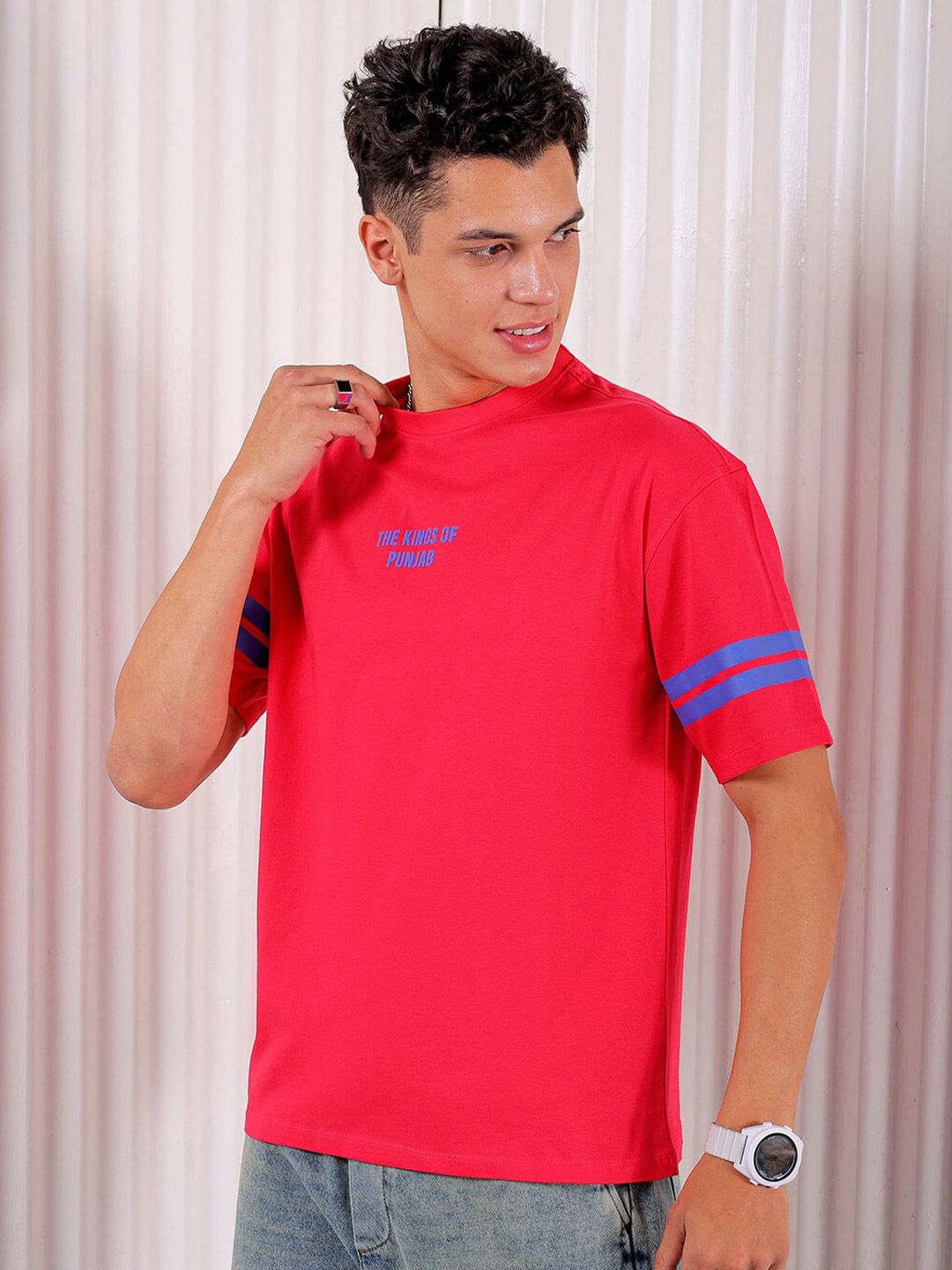 The Indian Garage Co Typography Printed Cotton Boxy T-shirt