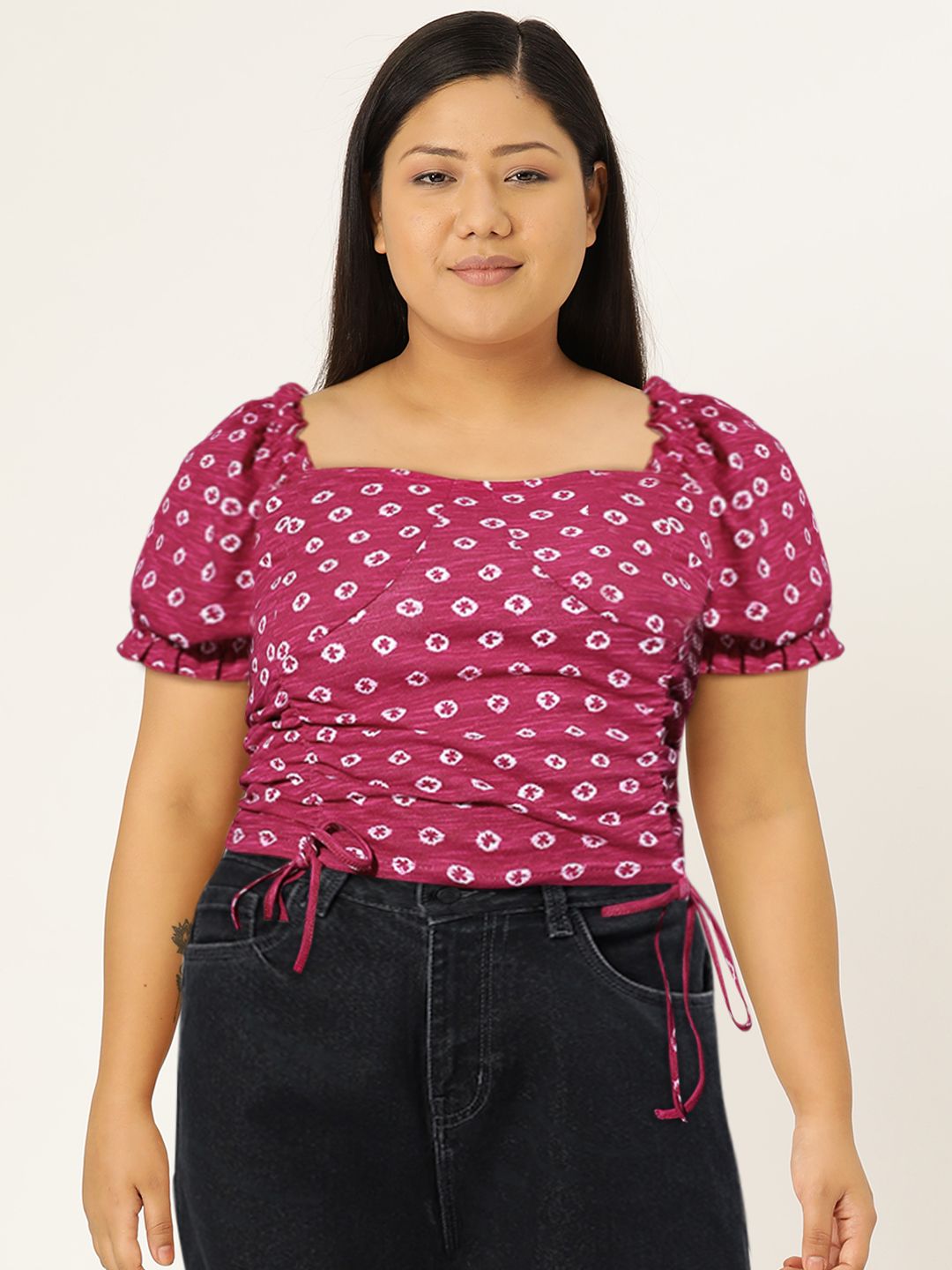 Berrylush Women Tie-Dye Printed Cotton Crop Top