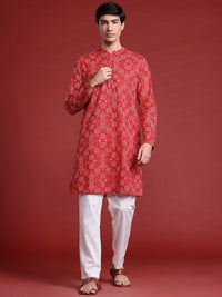 Anouk Bandhani Printed Regular Pure Cotton Kurta with Trousers