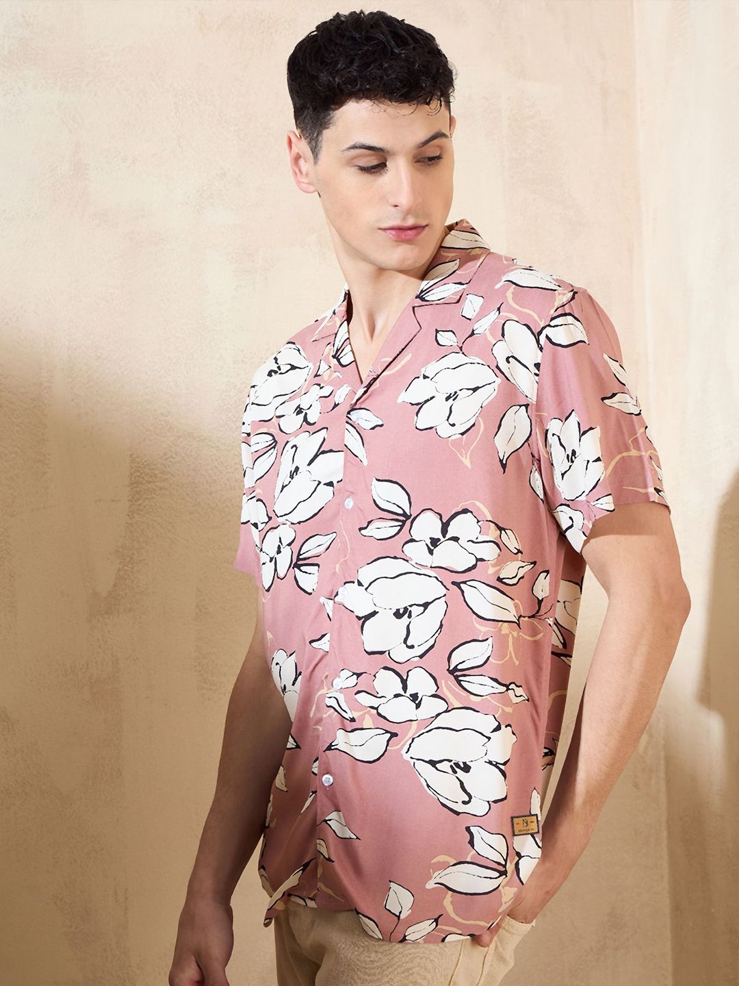 DENNISON Smart Block Printed Oversized Casual Shirt