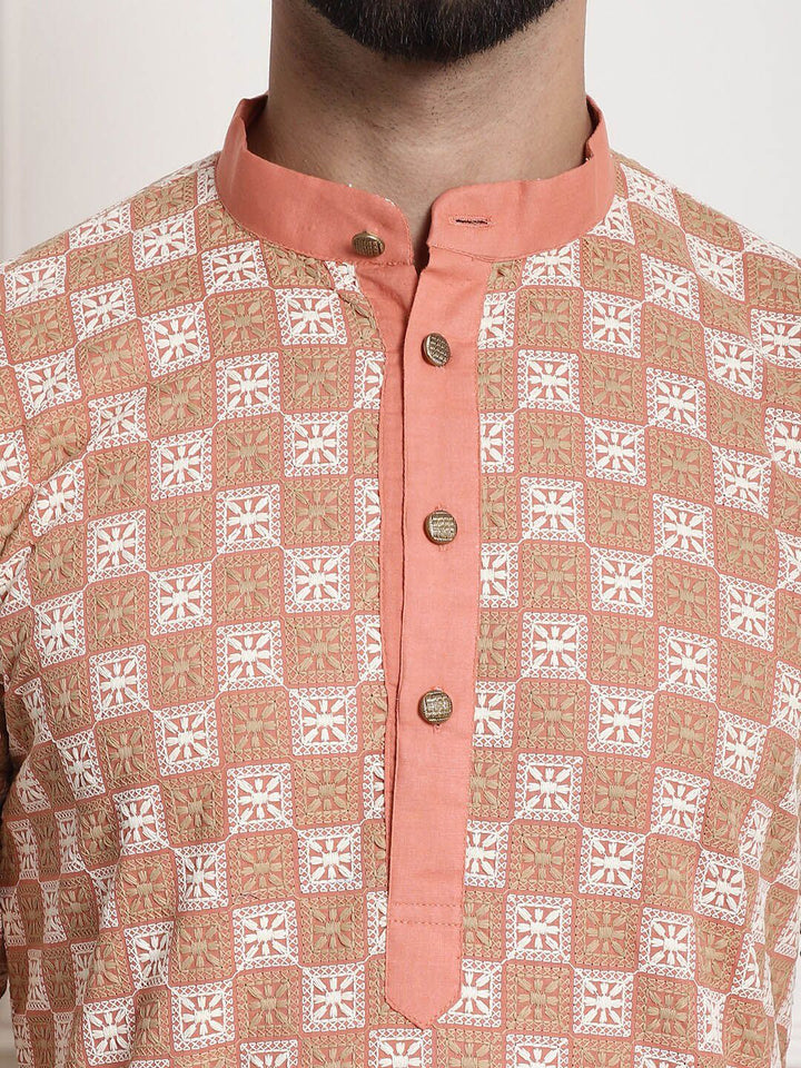 SOJANYA Ethnic Motifs Embroidered Mandarin Collar Kurta