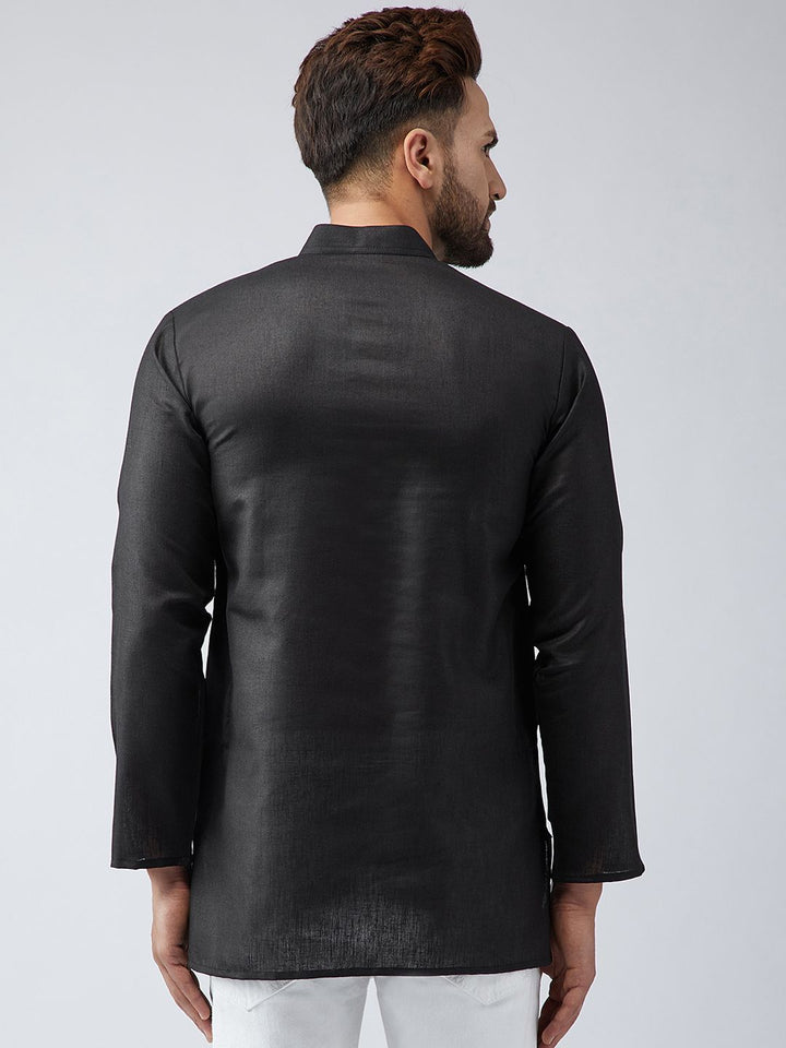 SOJANYA Lelaki Hitam Solid Kurta Lurus