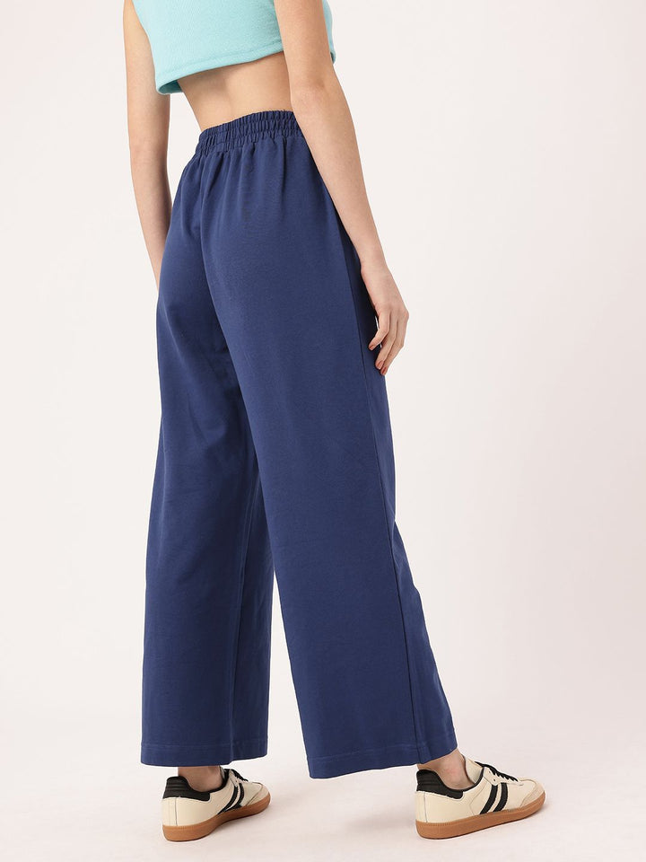 DressBerry Women Inky Minimalist Mood Flared Wide Leg Knit Trousers