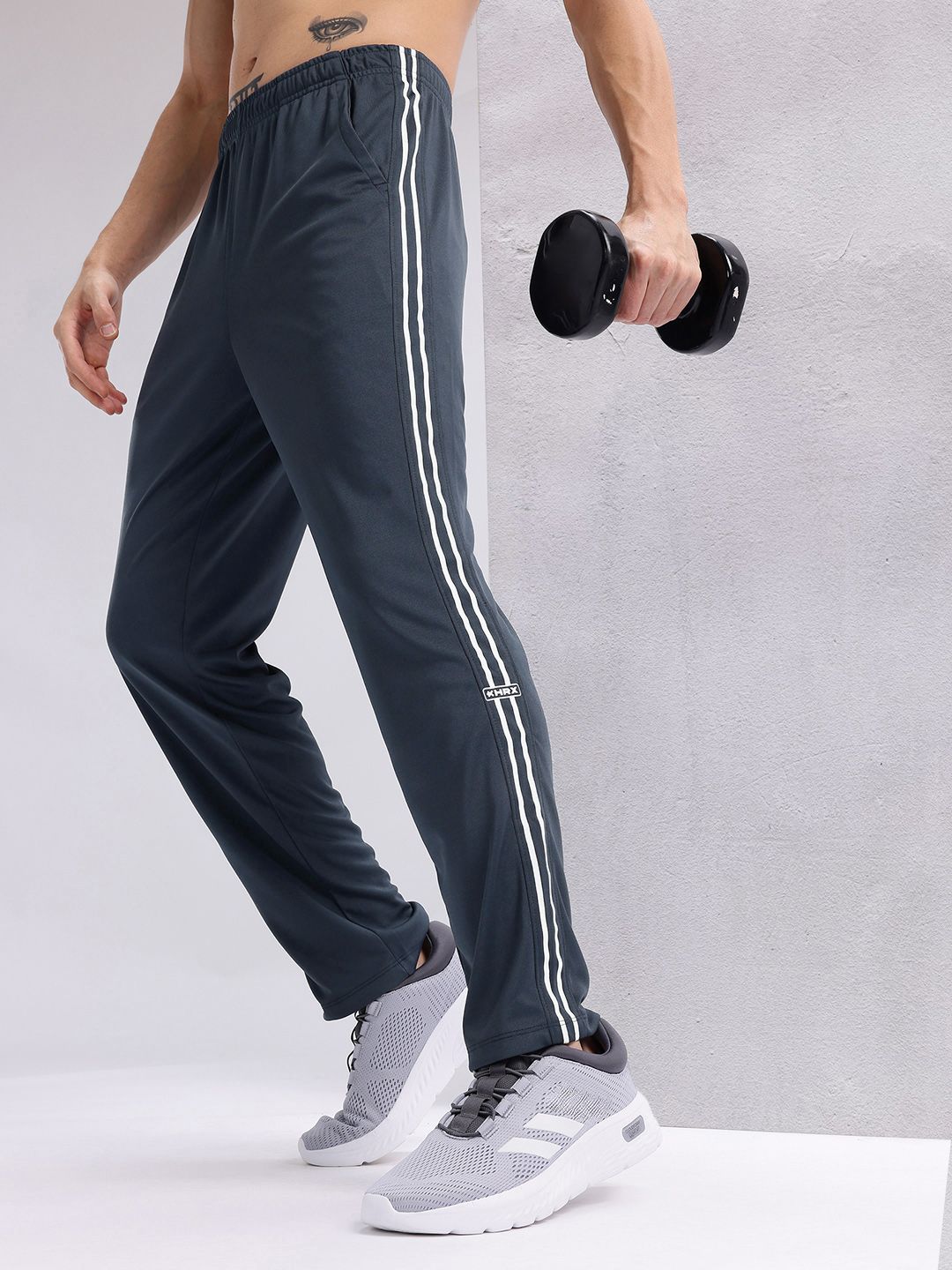 HRX by Hrithik Roshan Men Side Stripes Rapid-Dry Training Track Pants