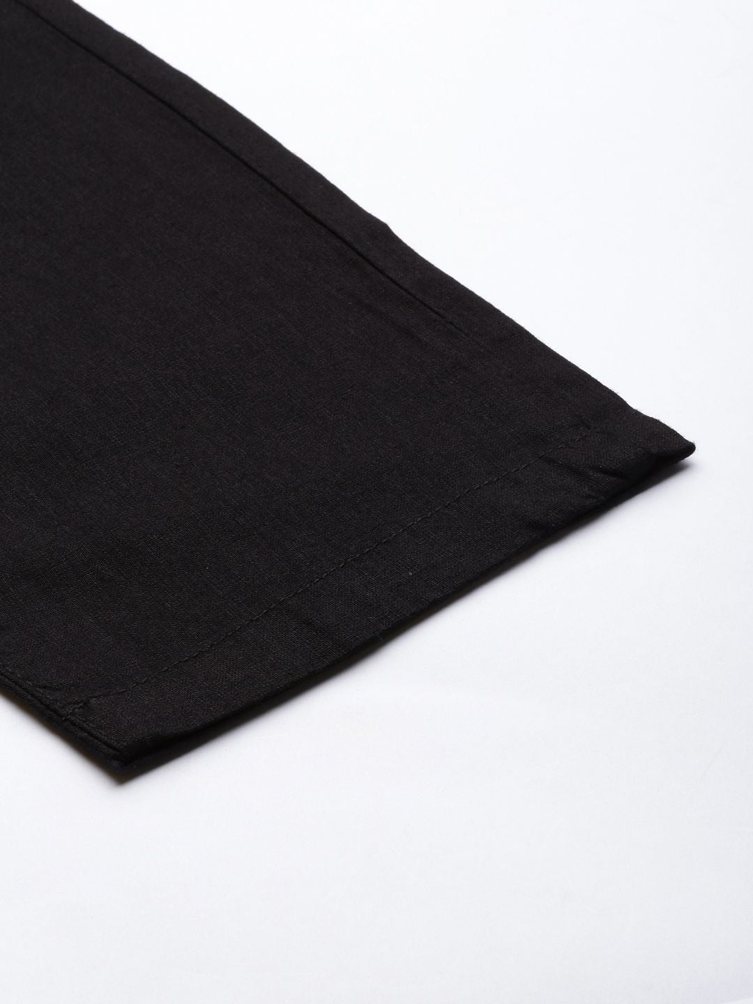 The Indian Garage Co Men Black Cotton Slim Fit Trousers