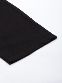 The Indian Garage Co Men Black Cotton Slim Fit Trousers