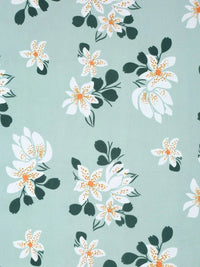 Moda Rapido X KLOTTHE Green & White Floral 120 TC Single Bedsheet with 1 Pillow Covers