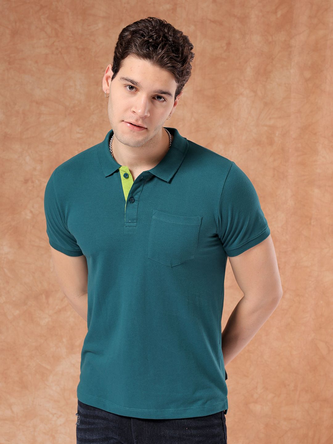 The Indian Garage Co Men 2 Polo Collar Pockets T-shirt