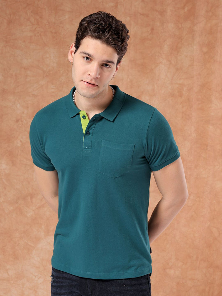 The Indian Garage Co Men 2 Polo Collar Pockets T-shirt