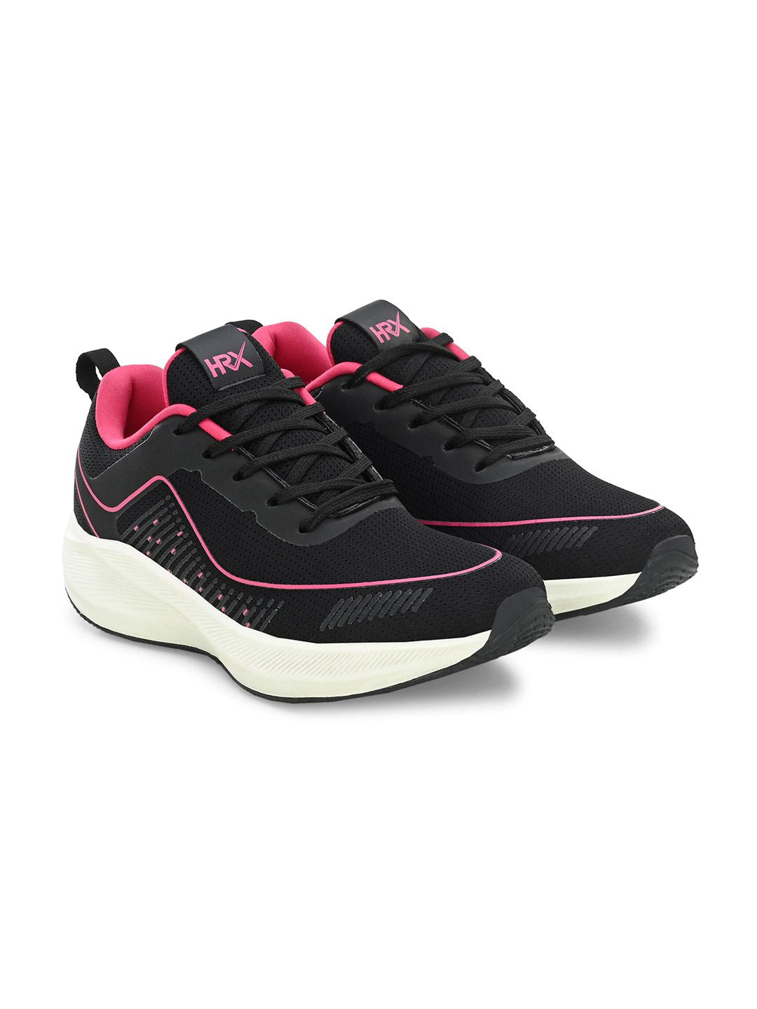 HRX by Hrithik Roshan Women Black And Pink Memory Foam Non-Marking Running Shoes