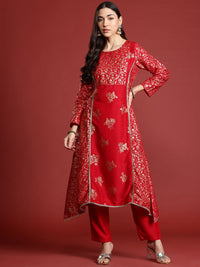 Anouk Foil Print Floral Kurta with Trousers
