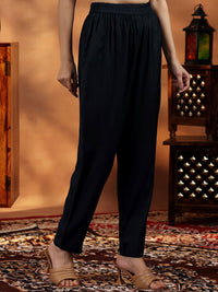 Libas Women Floral Yoke Design Panelled Kurta with Trousers & With Dupatta