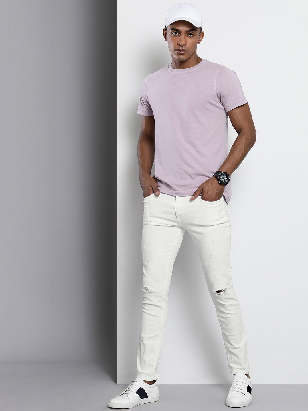 The Indian Garage Co Men White Slim Fit Jeans