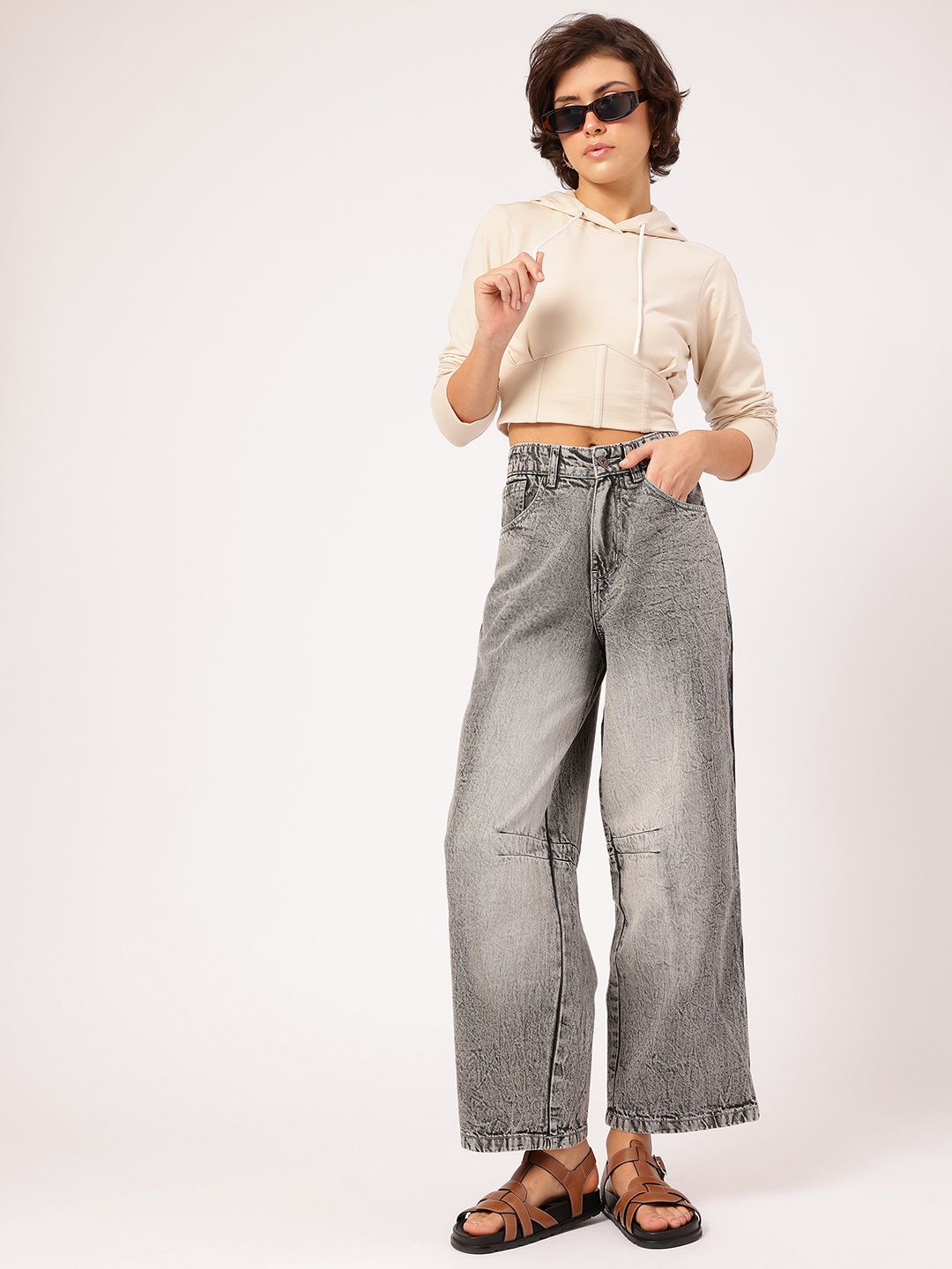 DressBerry Women Timeless Threads Faded Baggy jeans