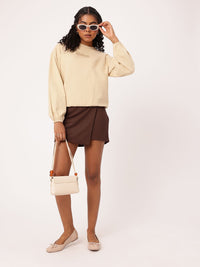 DressBerry Embroidered Cotton Terry Relaxed Fit Sweatshirt