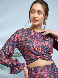Antheaa Paisley Printed Top & Skirt