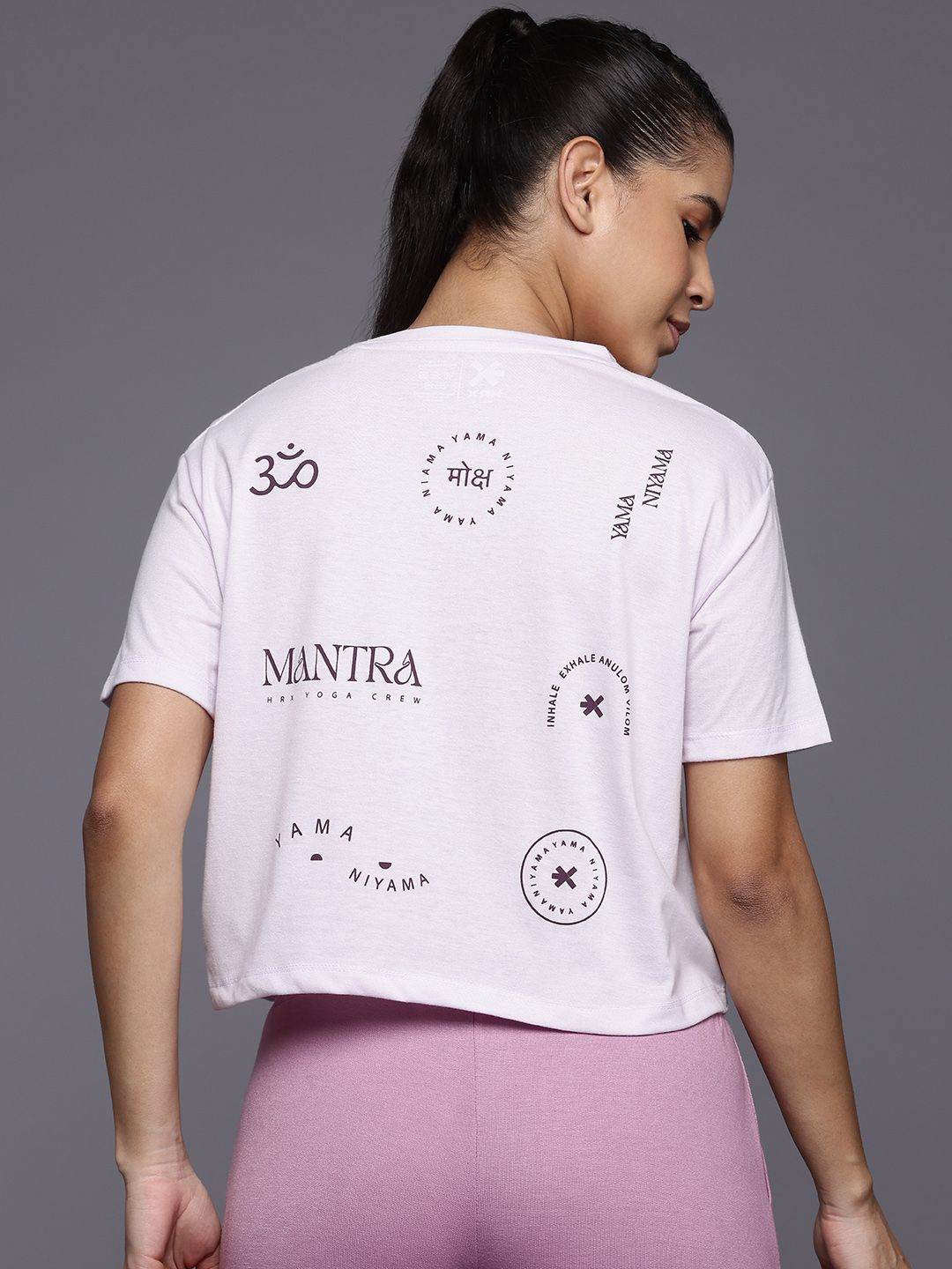 HRX by Hrithik Roshan Women Printed Pure Cotton Yoga T-shirt
