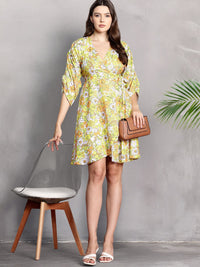 all about you Floral Print Wrap Dress