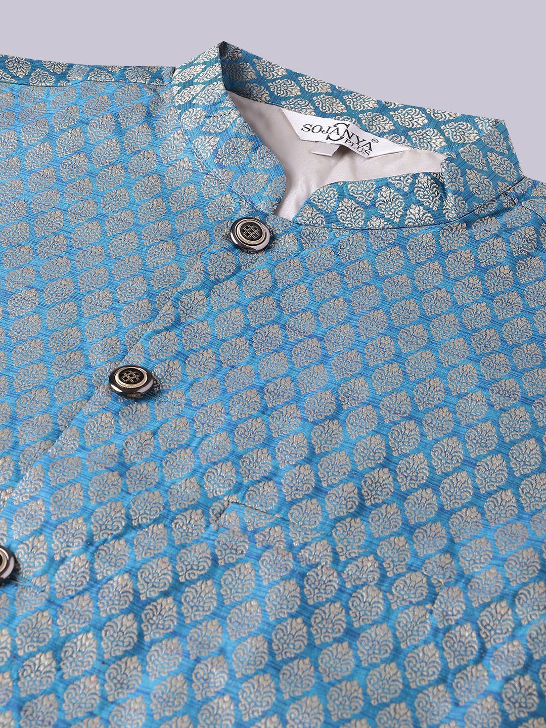 SOJANYA PLUS Plus Size Woven Design Kurta with Pyjamas & Nehru Jacket