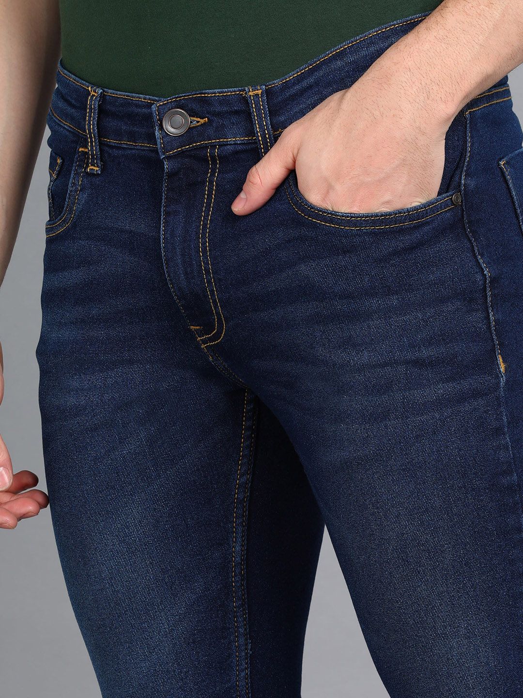 Urbano Fashion Men Blue Slim Fit Light Fade Stretchable Jeans
