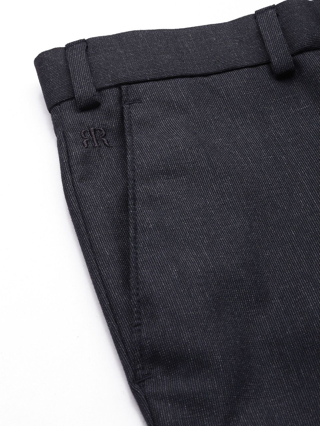 Raymond Men Solid Mid-Rise Slim Fit Formal Trousers