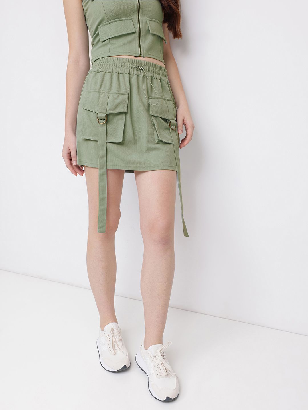 DressBerry Urban Utility Cargo Straight Mini Skirt